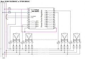 Sơ đồ đấu dây bộ điều khiển tụ bù Mikro có điện áp nuôi 380V hoặc 415V