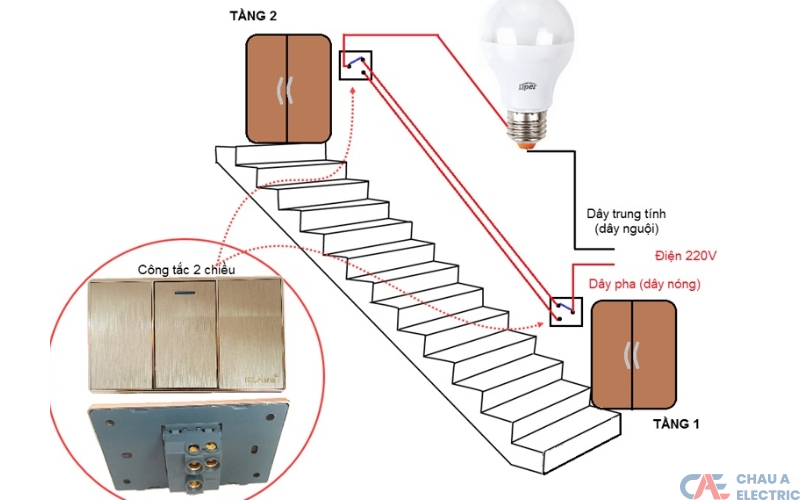 Sơ đồ đấu công tắc đảo chiều